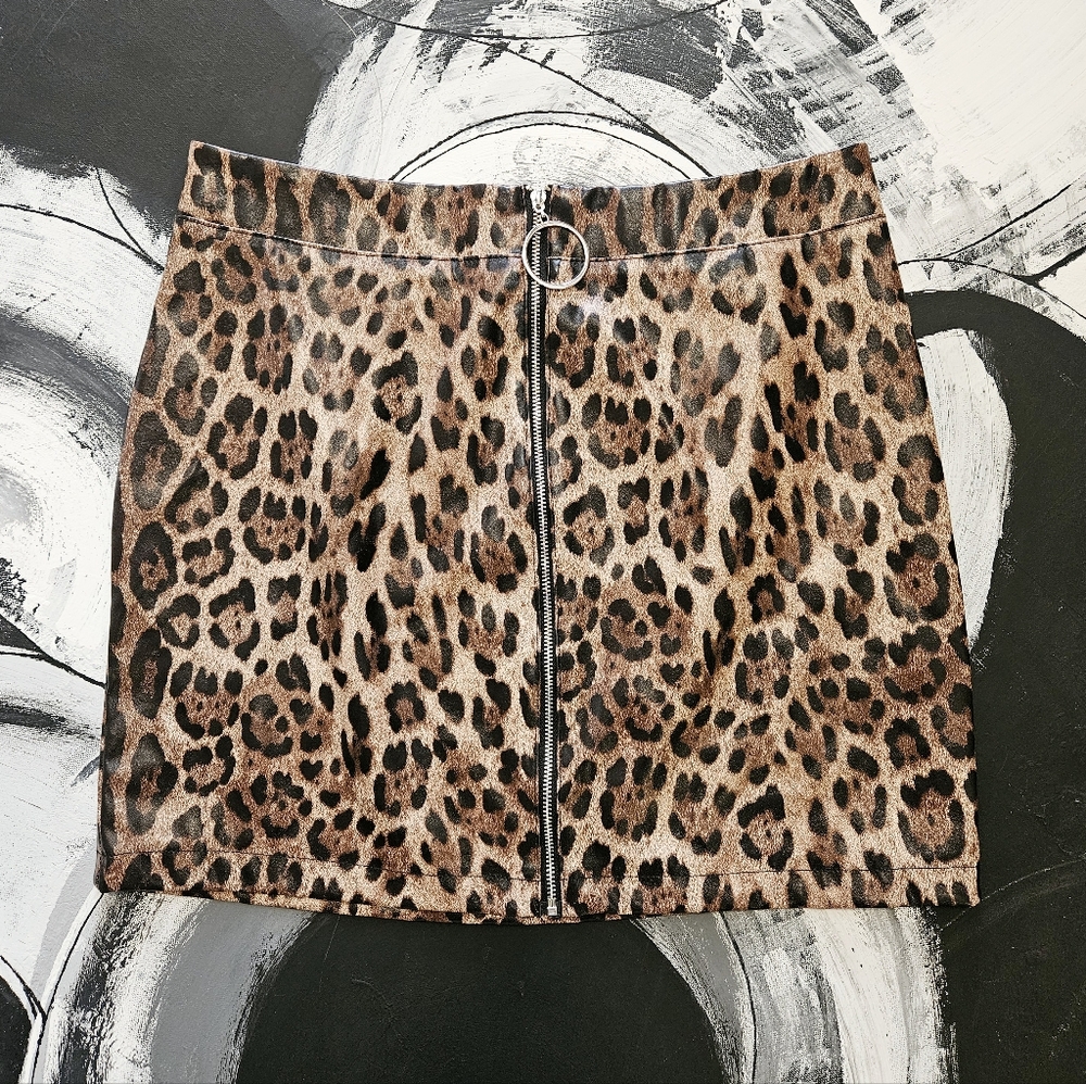 Leopard Print Mini Skirt